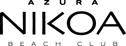 Black typography logo of Azura Nikoa Beach Club